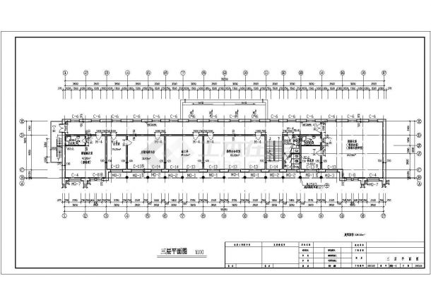 3214平方米五层办公楼建筑结构设计施工cad图，共十二张-图一
