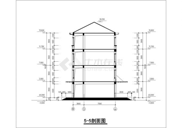 沈阳某学校1万平米4层框架结构教学综合楼全套建筑设计CAD图纸-图一