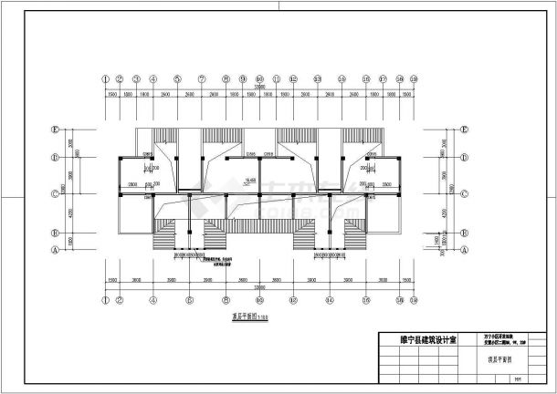 长春市金山花园小区2160平米6层框架结构住宅楼建筑设计CAD图纸-图一