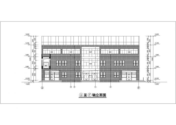 北京某实验学校1900平米食堂+篮球馆一体楼建筑设计CAD图纸_图1
