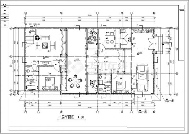 长20.5米 宽10.5米 二层北方四合院建筑设计图 -龙湖别院落1号院.-图一