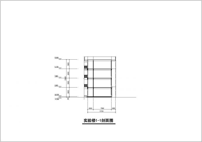 长沙市某小学3100平米4层框架实验教学楼平剖面设计CAD图纸_图1