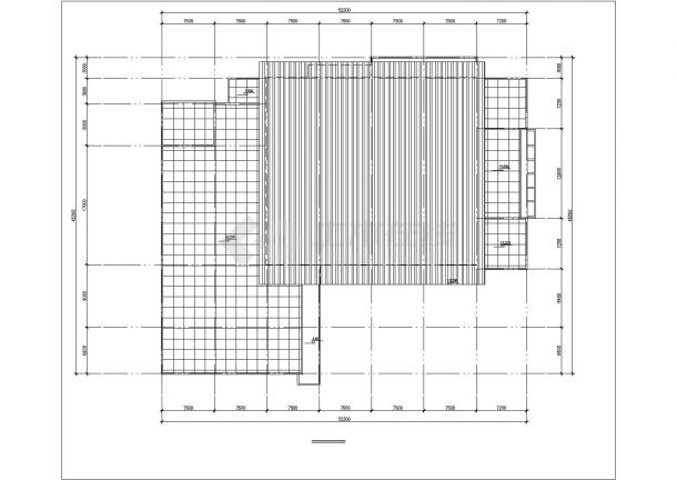珠海市某小学2100平米食堂+体育馆综合楼平剖面设计CAD图纸-图一