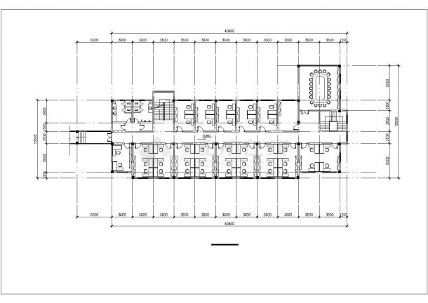 慈溪市某实验小学2900平米4层框架教师办公楼平剖面设计CAD图纸-图二