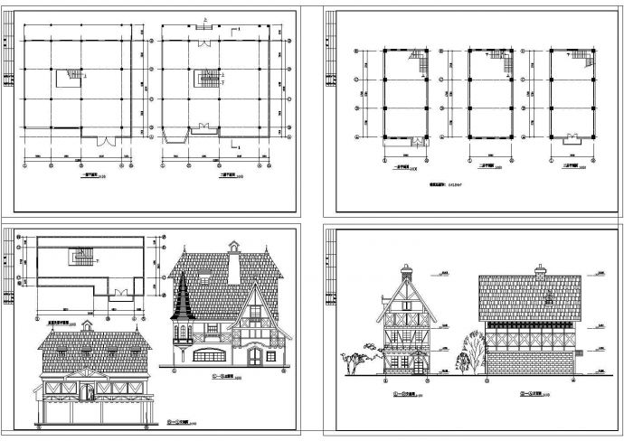 某法兰西风格小镇CAD建筑设计规划图带效果图_图1