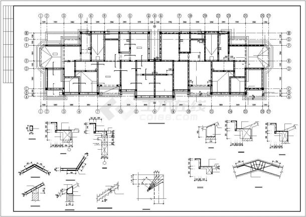 某地区五层局部砖混住宅楼建筑设计结构CAD资料-图一