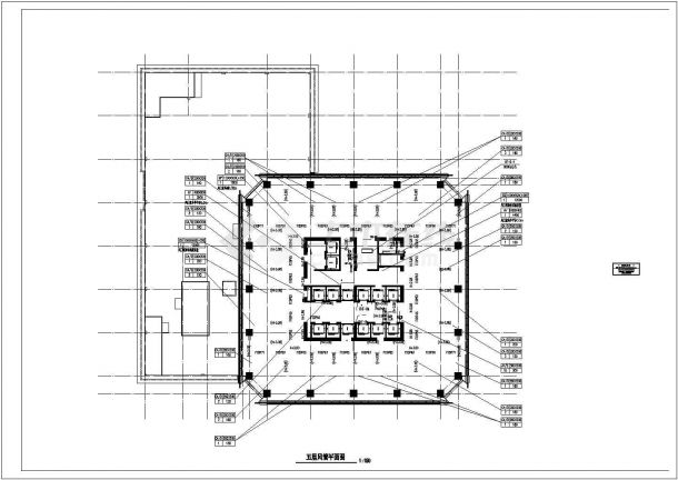 某40层商业中央广场空调通风防排烟系统设计cad平面施工图-图二