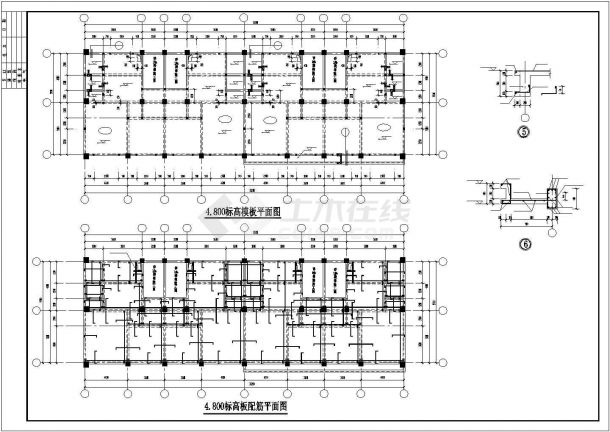 某地区五层砌体小区砖混住宅楼建筑设计结构CAD资料-图二