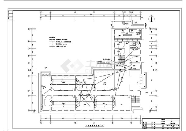 四层教学楼电气布置施工参考CAD图纸-图一