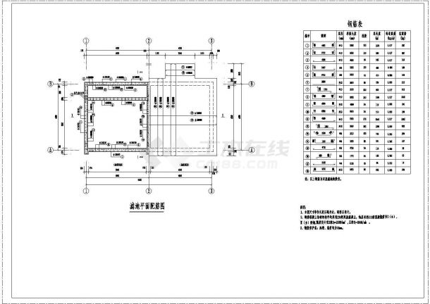 秦皇岛市某大型自来水加工处理厂全套工艺设计CAD图纸-图一