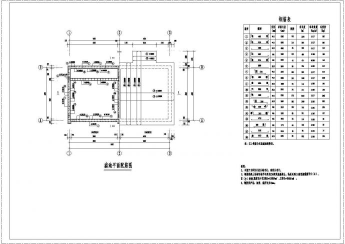 秦皇岛市某大型自来水加工处理厂全套工艺设计CAD图纸_图1
