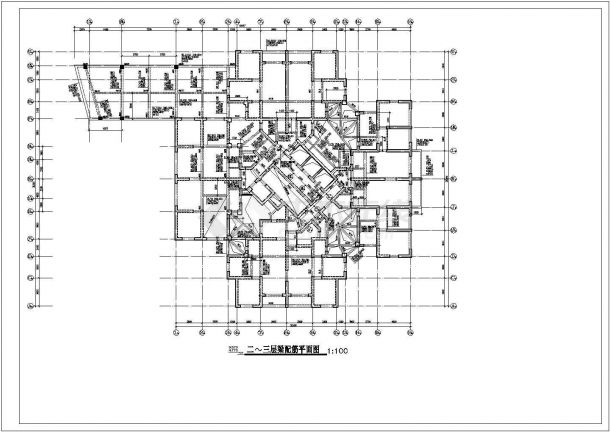 某高层框剪结构商住楼设计cad全套结构施工图-图一