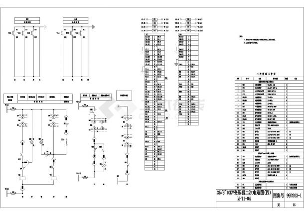 设备控制器_35-6~10KV变压器二次电路图-图二