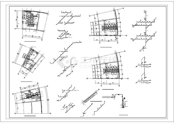郑州市某大型各层3层综合楼给排水系统设计CAD图纸-图二