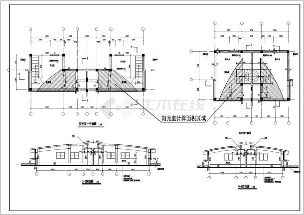 四层框架结构住宅楼全套建施cad图，共十一张-图一