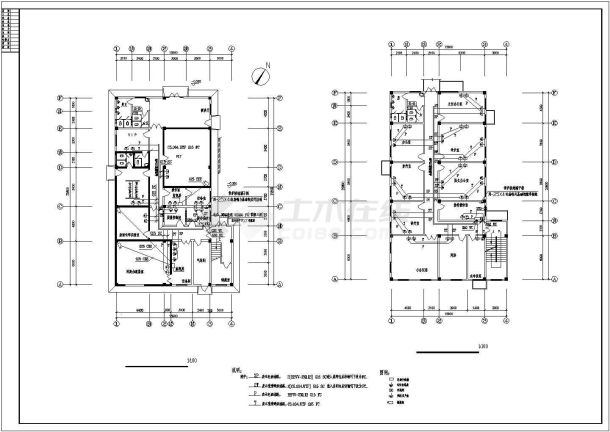 某地区民生建筑影像中心电施系统布线设计CAD资料-图一