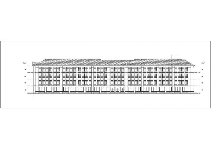 开封市某小学1万平米左右四层框架结构教学楼平立剖面设计CAD图纸_图1