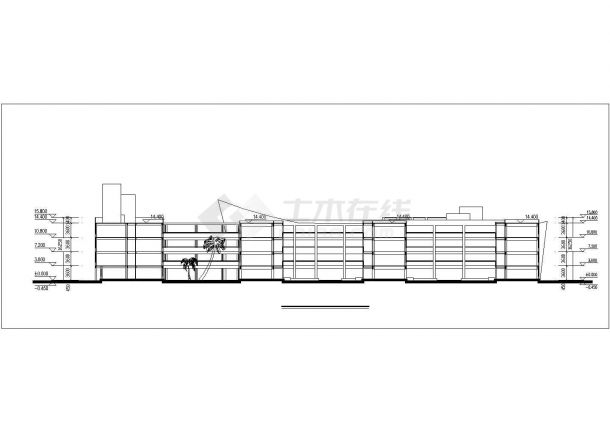 太原某中学1.1万平米四层框架结构教学综合楼平立剖面设计CAD图纸-图一