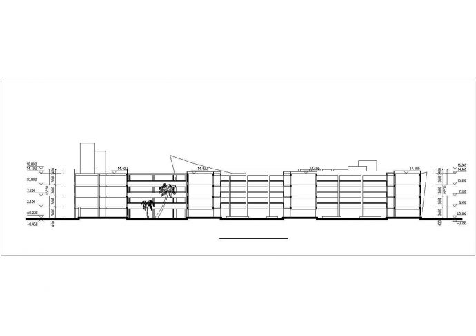 太原某中学1.1万平米四层框架结构教学综合楼平立剖面设计CAD图纸_图1
