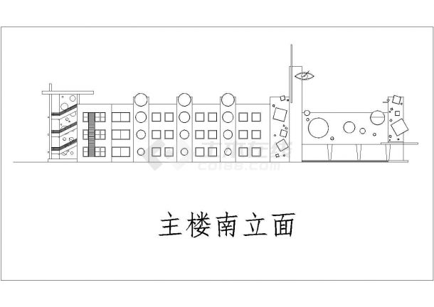 苏州某小学4500平米3层框架结构教学楼平立面设计CAD图纸-图一