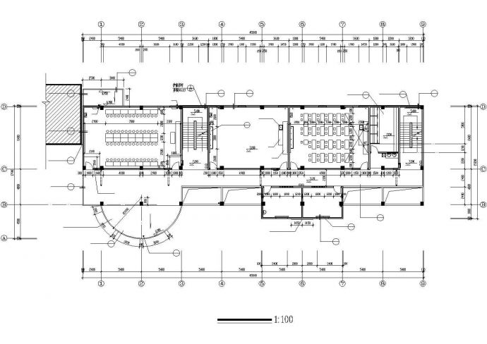 上海某中学7500平米五层框架结构多功能教学楼建筑设计CAD图纸_图1