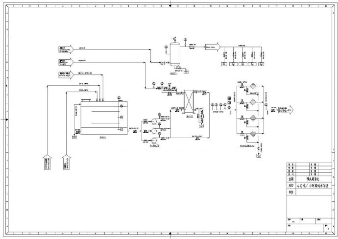 深圳某大型工业区高纯水处理系统工艺设计CAD图纸_图1