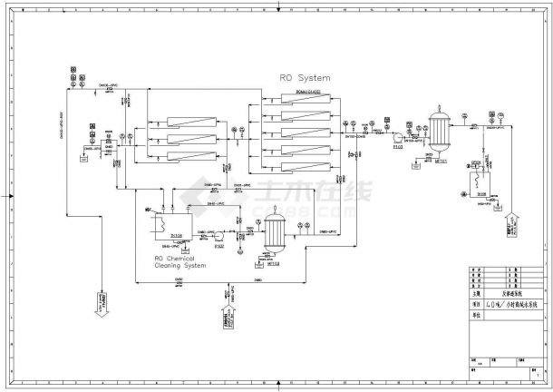 深圳某大型工业区高纯水处理系统工艺设计CAD图纸-图二