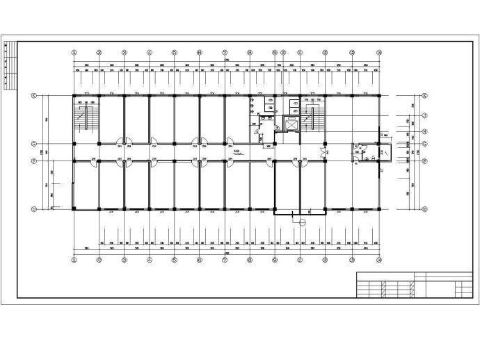 某20米框架结构五层办公楼建筑施工cad图纸_图1