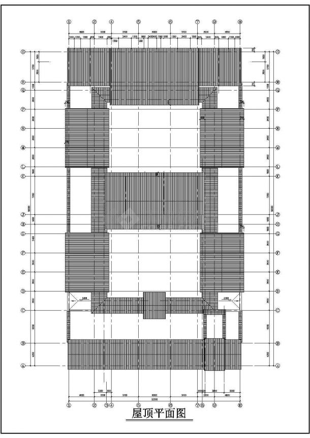 某长59米 宽32.2米 二层砖混结构四合院CAD建筑设计图 带1相似JPG外观鸟瞰效果-图二