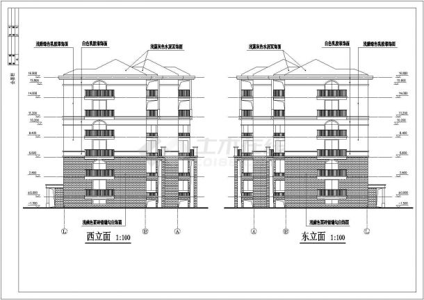 某异形柱框架结构多层住宅楼设计cad 全套建筑施工图（含设计说明，含结构设计）-图二