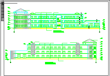 某幼儿园教学楼建筑设计CAD全套图（含设计说明）-图二