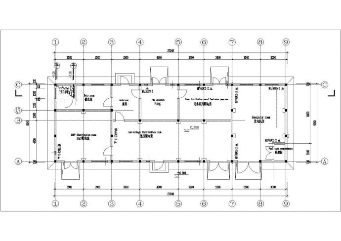 成都市某高校内部小型变电站给排水系统设计CAD图纸_图1