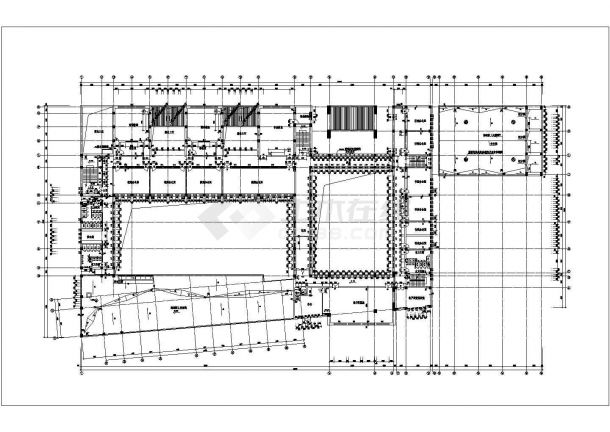 衡阳市某小学8500平米4层框架结构教学综合楼平面设计CAD图纸-图一