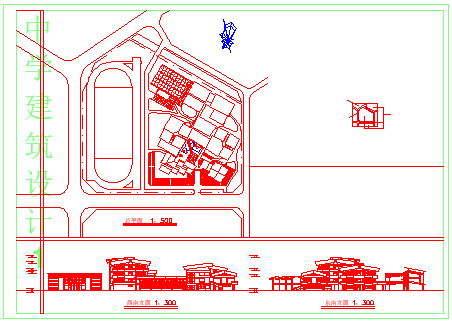 某中学设计建筑全套设计CAD基础平面图-图一