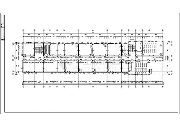 沈阳某大学附属小学8100平米四层框架结构教学楼平立剖面设计CAD图纸-图一