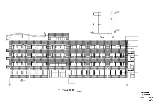 长春市某小学3700平米左右四层框架结构教学楼建筑设计CAD图纸-图一