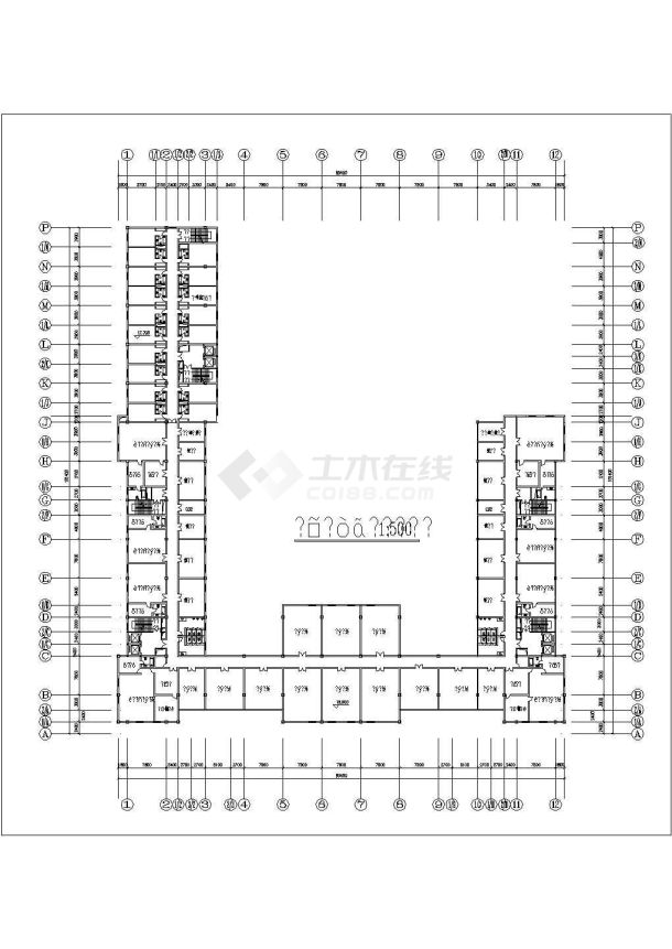 某欧式办公楼建筑平立面设计cad施工图-图二