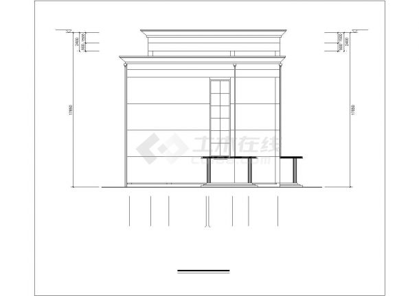 昆山市某私立小学1300平米2层框架教学楼平立剖面设计CAD图纸-图一