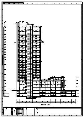 综合楼设计_某市地上二十三层带地下二层综合楼建筑施工cad图纸-图二