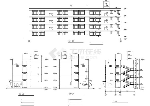 宜春市某实验小学4800平米四层框架结构教学楼建筑设计CAD图纸-图一