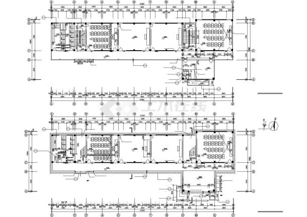 宜春市某实验小学4800平米四层框架结构教学楼建筑设计CAD图纸-图二