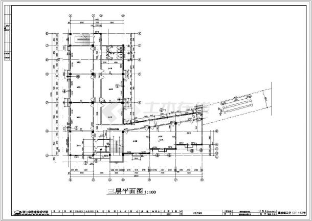 某航运管理办公楼建筑设计cad施工图-图二