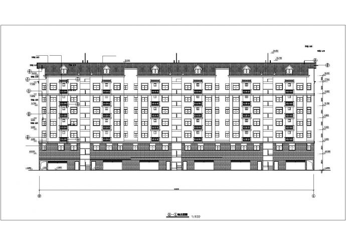 某小区5400平米6层框架结构住宅楼平立剖面设计CAD图纸（含半地下室）_图1