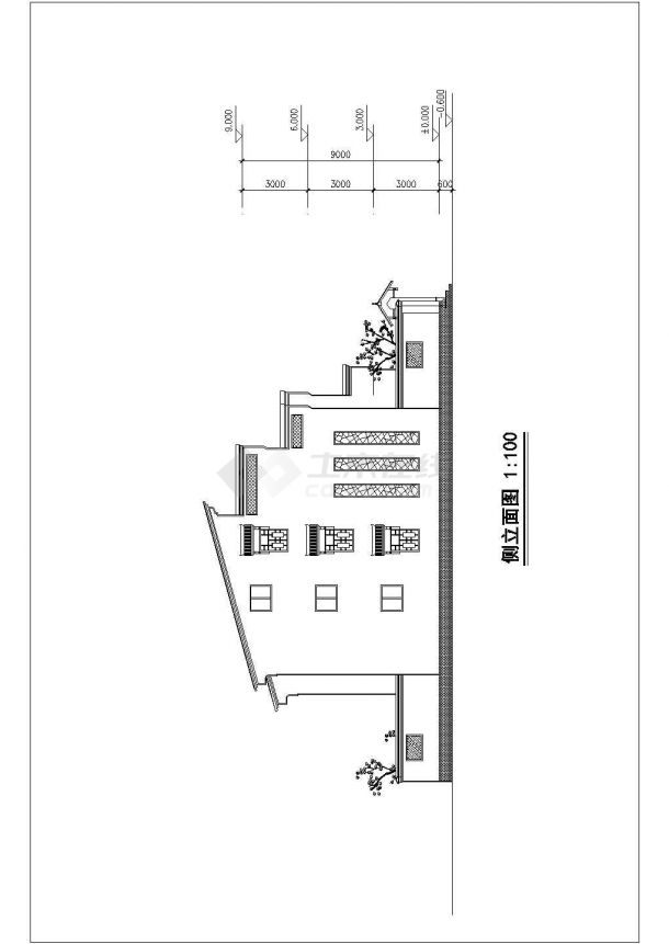 每户320平米3层框混结构双拼别墅平立面设计CAD图纸（3套方案）-图一