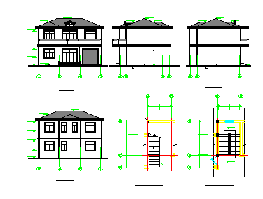 2层农村自建房砖混结构cad设计施工图纸