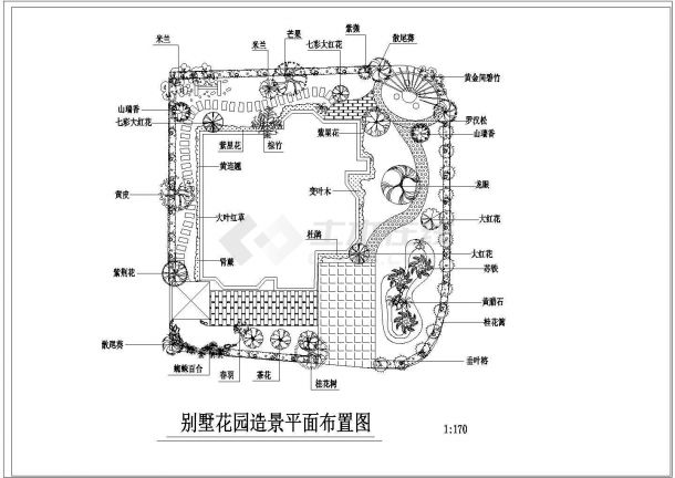 江西某地方区域别墅景观方案CAD布置图-图二