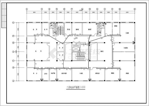 某地区大型市区民生建筑综合楼照明系统布线设计CAD资料-图二