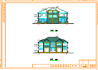 双联别墅建筑结构cad设计施工图-图二