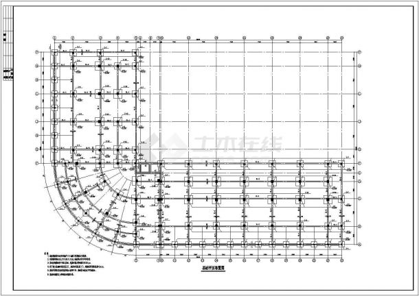 某地下一层地上六层框架结构商贸中心设计cad全套结构施工图（含设计说明）-图二