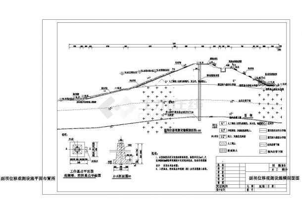 [湖南]小(一)型病险水库大坝位移观测工程施工图(含主坝位移观测设施平面布置图)-图二